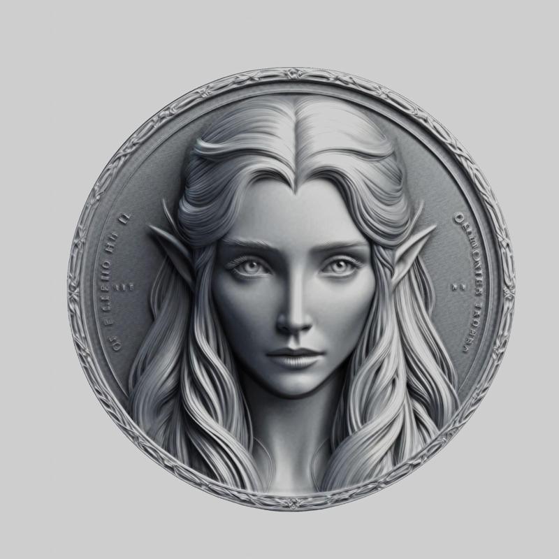Galadriel Lord of Rings Medallion for CNC Router Laser & 3D Printer