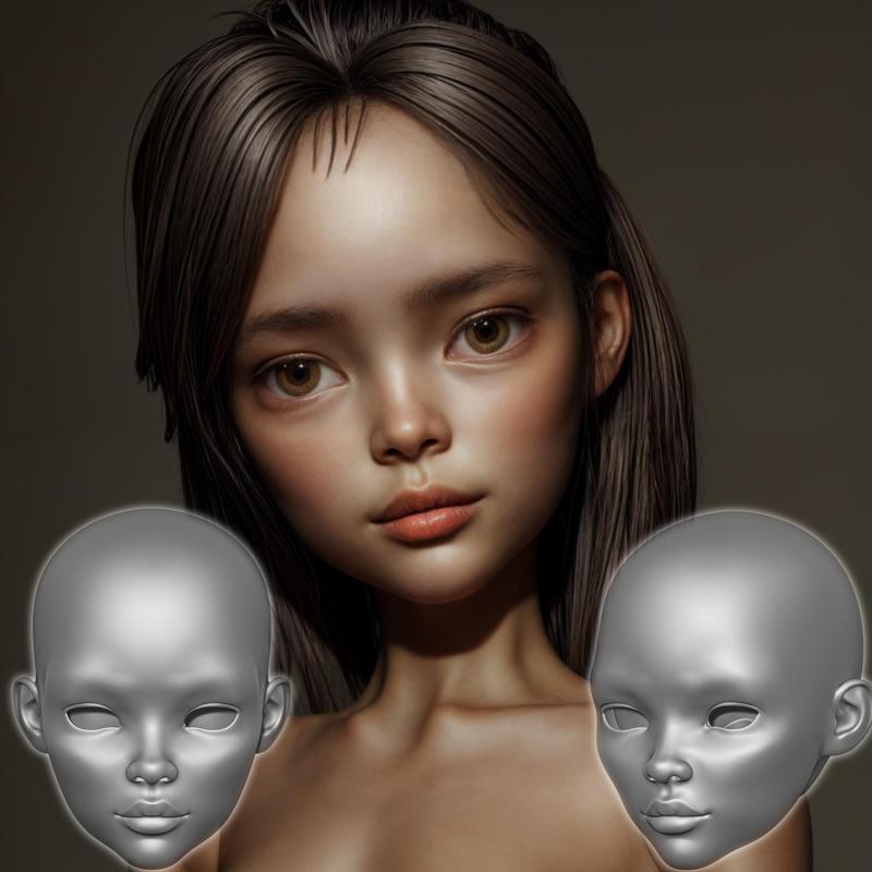 Catherine -bjd doll Head, face, child, teenager, smile, adult, emotions, facial expressions, eyes, nose, mouth, ears, cheeks, chin, face shape, hair, hairstyle, makeup