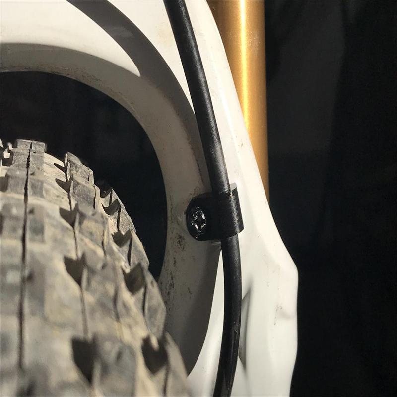 Fox suspension fork brake hose guide