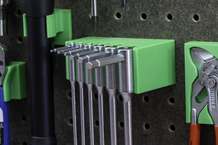 PB Swiss Tools PB Sliding T-Handle Hex Key Holder - 2mm-6mm - pegboard - Magnetic