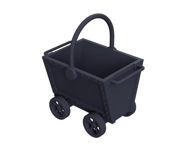 Coal trolley for model trainroad steam train depot H0 1:87