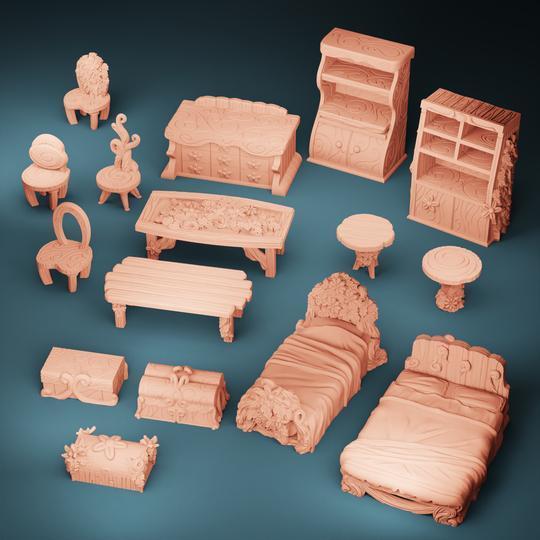 Heartwood Village: Interior Furniture Fancy Set (Set of 16)