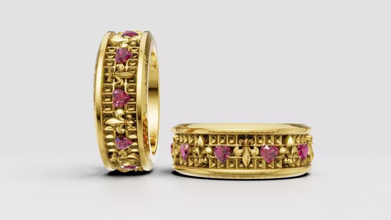 heart gemstone ring  3D printable model