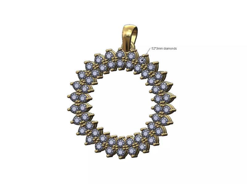 Memory 3mm marquise diamond prong plate halo pendant with bail