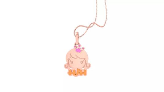 Baby Crown Light Weight Kids Pendant Necklace Charms 3dm stl obj