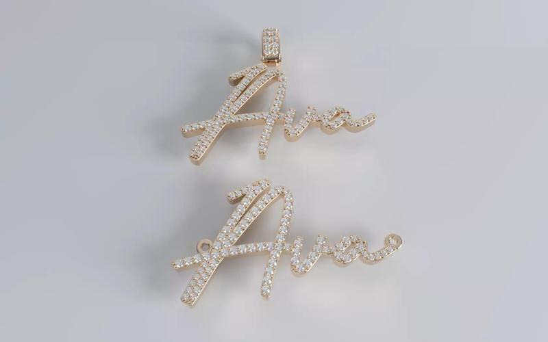 Diamond Name Pendant - Ava