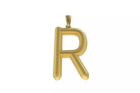 Spiral Initial Letter R Pendant