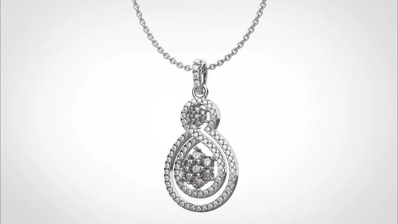PE1402 Classic Solitaire Pendant half ct CAD STL 18K  3g