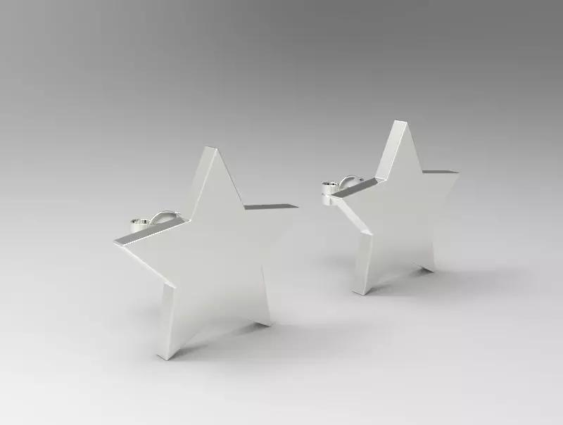 Sterling Silver Star Stud Earrings Jewelry