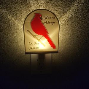 "Always In Our Hearts" Cardinal Lithophane Nightlight