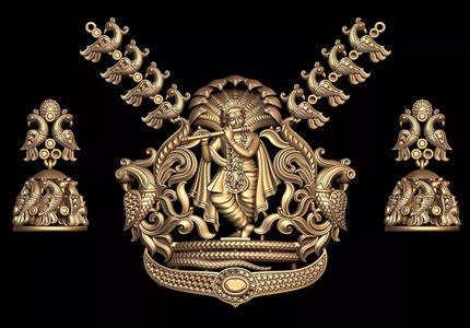 Krishna Pendant with Earring