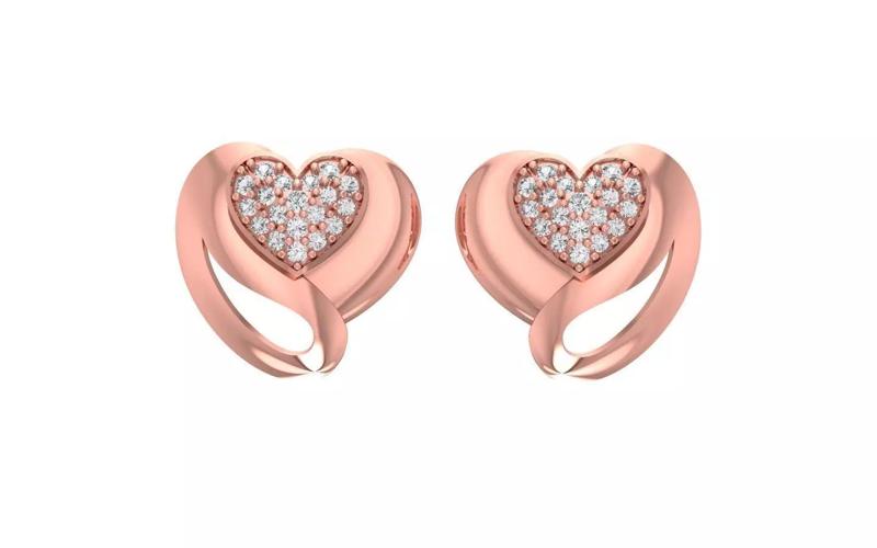 Women Stud Earrings 3dm STL OBJ FBX Renders Details