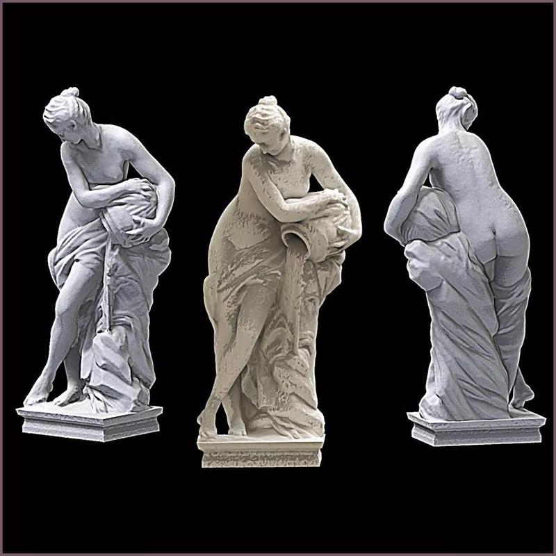 statue three statues of nymphs