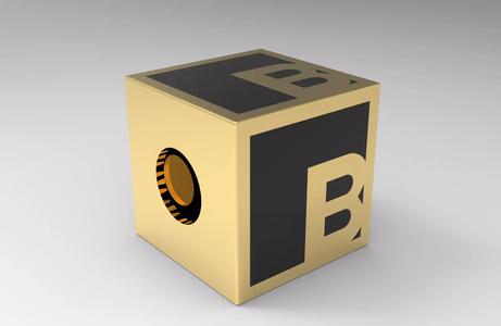 Hollow cubic bead B alphabet