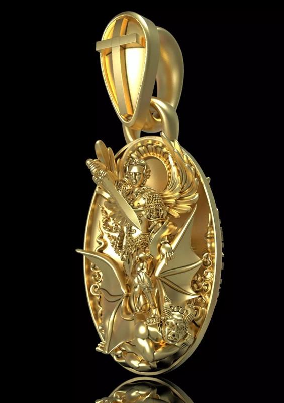 Necklace Saint Michael  Protect US For 3d Print and Casting