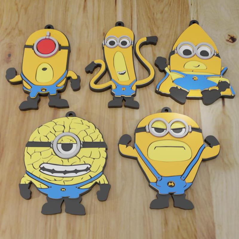 PACK 5 KEYCHAIN/KEYCHAIN MEGA MINIONS / MY FAVORITE VILLAIN 4 (STL AND 3MF)