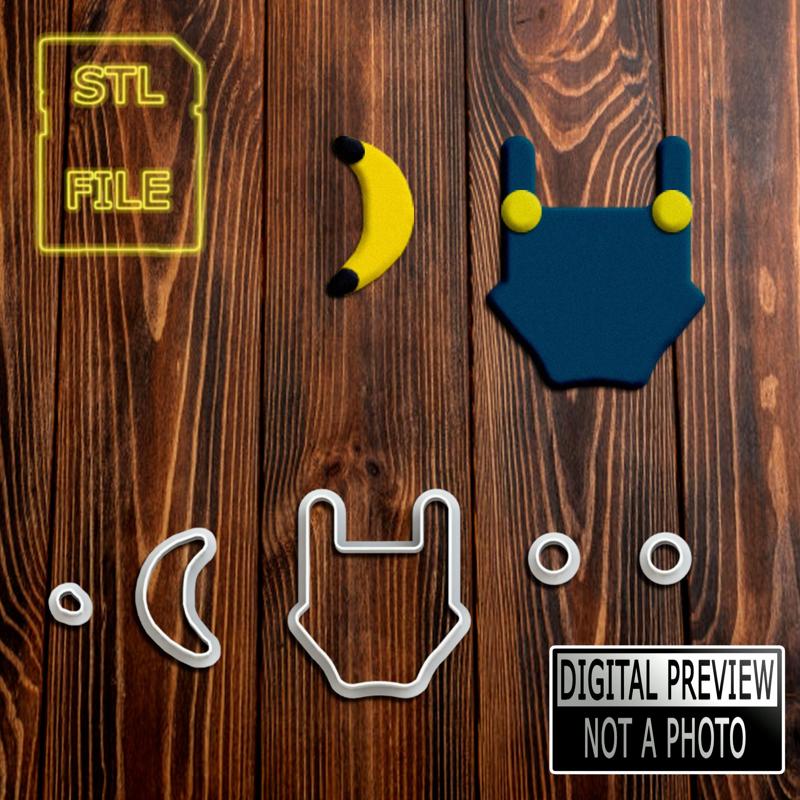 CORTANTE PARA PASTA DE AZÚCAR (FONDANT) - mono de minions y banana