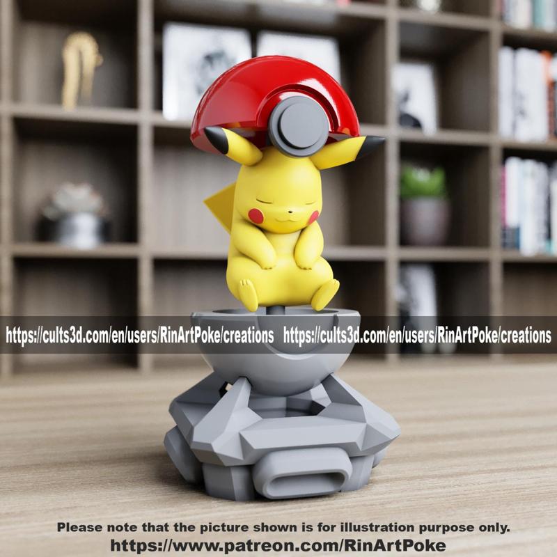 pikachu in the pokeball from pokemon