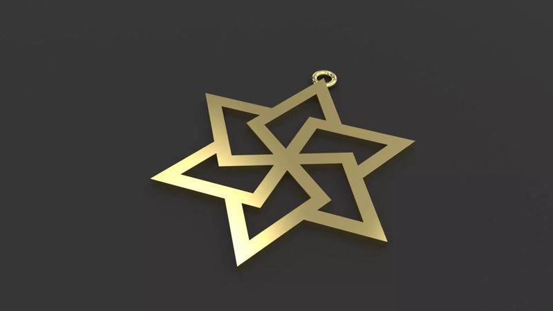 Model 62 David Star Necklace Hem-Stitch Dissimilar  Ethnic