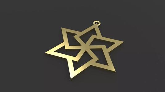 Model 62 David Star Necklace Hem-Stitch Dissimilar  Ethnic