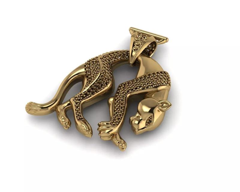 Tiger cat animal pendant necklace 3D print model
