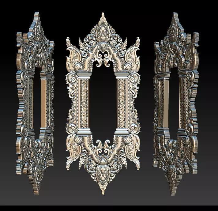 3D Frame - Wood Carving STL Model for CNC Router