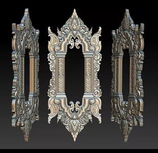 3D Frame - Wood Carving STL Model for CNC Router