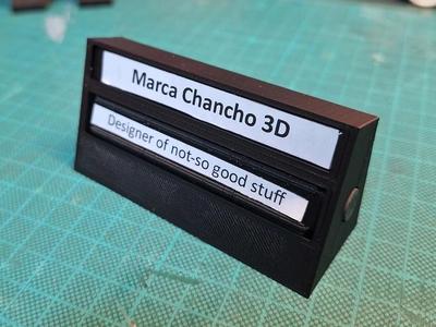 Roller desk name plate