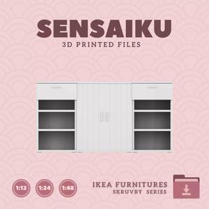 KRUVBY Bookcase and Cabinet  V2 for Dollhouse - IKEA - 3D Print