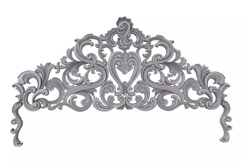 Headboard ornate crown