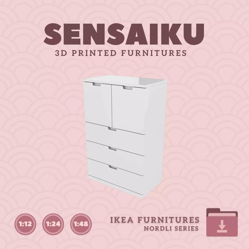 NORDLI 5-Drawer Chest V1 for Mini Dollhouse - IKEA  3D Print