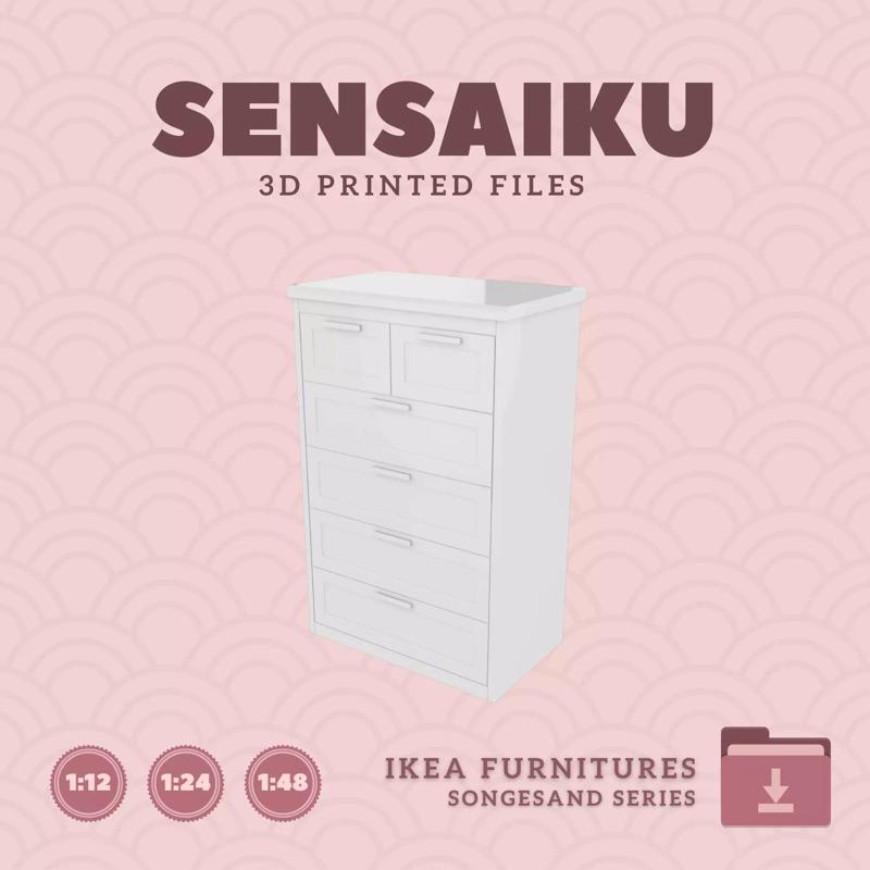 SONGESAND 6 Drawer Chest V2 for Dollhouse - IKEA - 3D Print