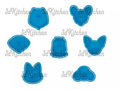 Dogs cookie cutters STL files