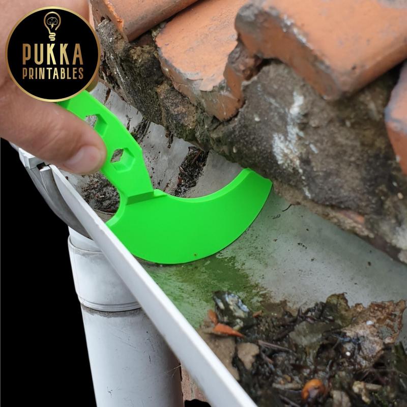 Gutter Cleaning Tool STL | 3D Printable Half Round Gutter Cleaner