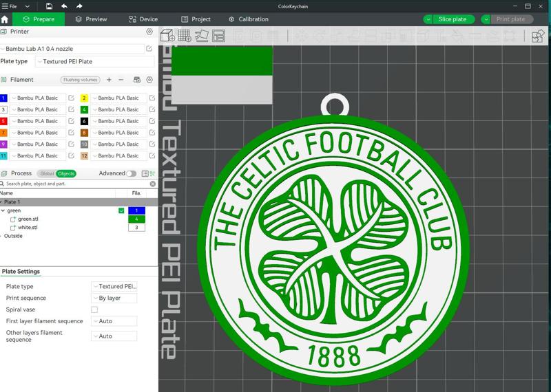 SPFL Celtic FC keychain badge color printable