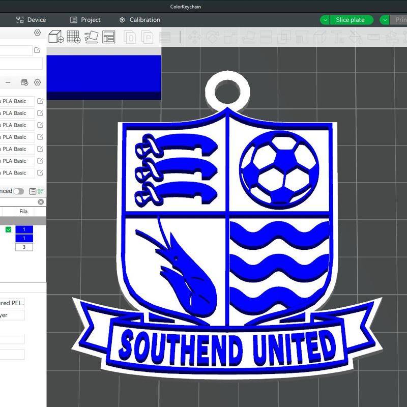 National League Southend United keychain badge color printable and renderable