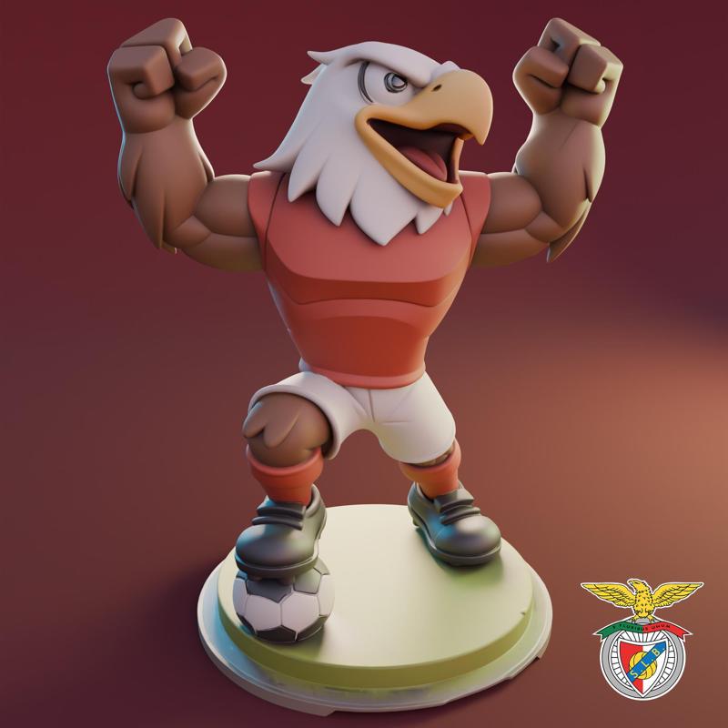 🇵🇹 PT-PT: Águia do Benfica – Estátua Mascote STL para Impressão 3D (Colecionável) 🇧🇷 PT-BR: Águia do Benfica – Mascote 3D STL para Impressão (Colecionável)  🇺🇸 EN: Benfica Eagle – 3D Printable Mascot STL (Collectible)