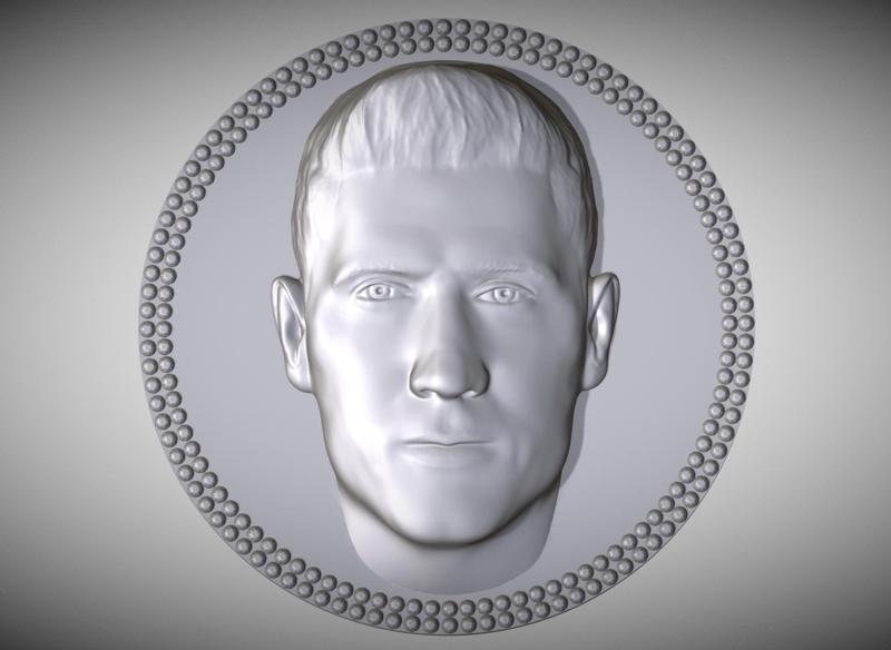 Robert Lewandowski medallion pendant 3D printing ready