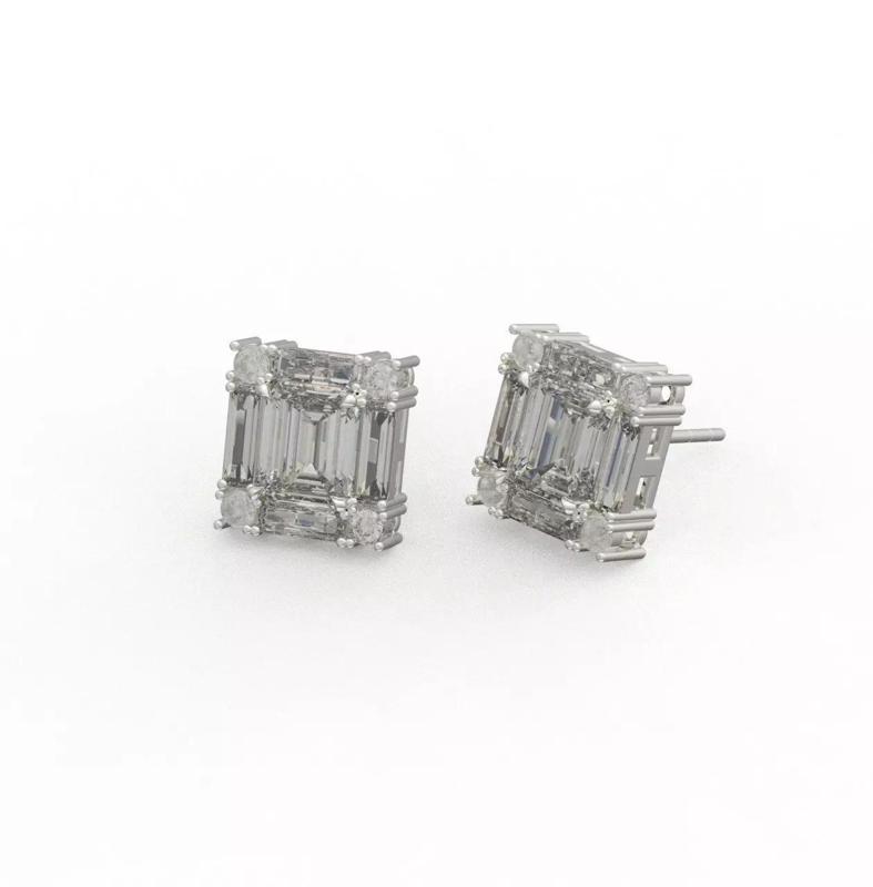 Emerald earring 3d model jewelry 3d model jewelry 3d earring