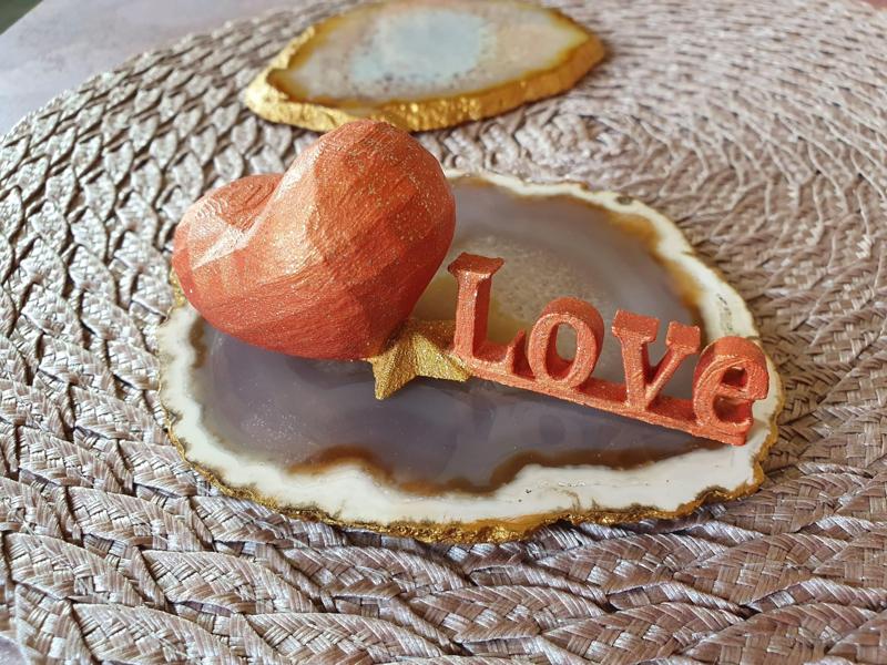 Heart Star and Love text