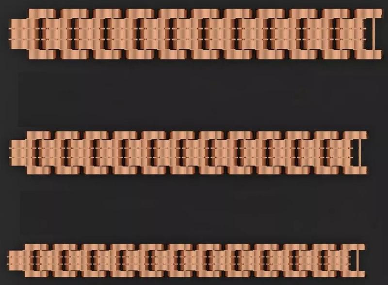 3 Size Gold Bracelet 3dm stl renders details