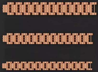 3 Size Gold Bracelet 3dm stl renders details