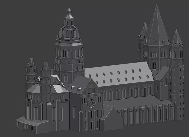 Mainz Cathedral 3D printable model