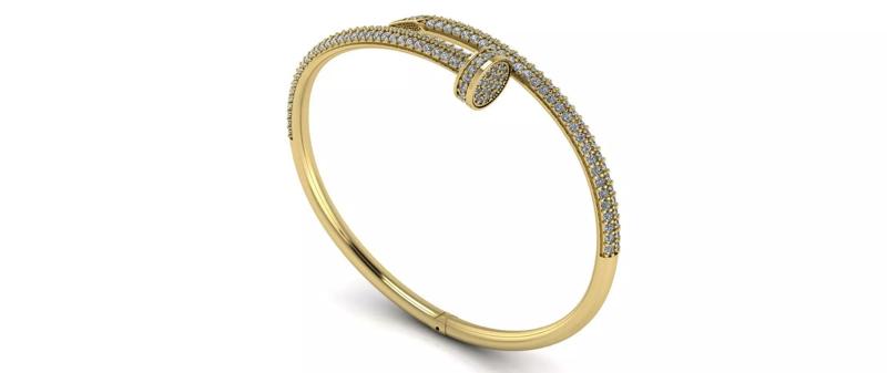 Bracelet Just Un Clou With Diamonds - Size 17