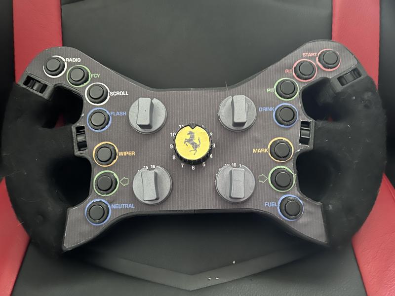 Ferrari 296 GT3 steering wheel (includes files for smaller printers)