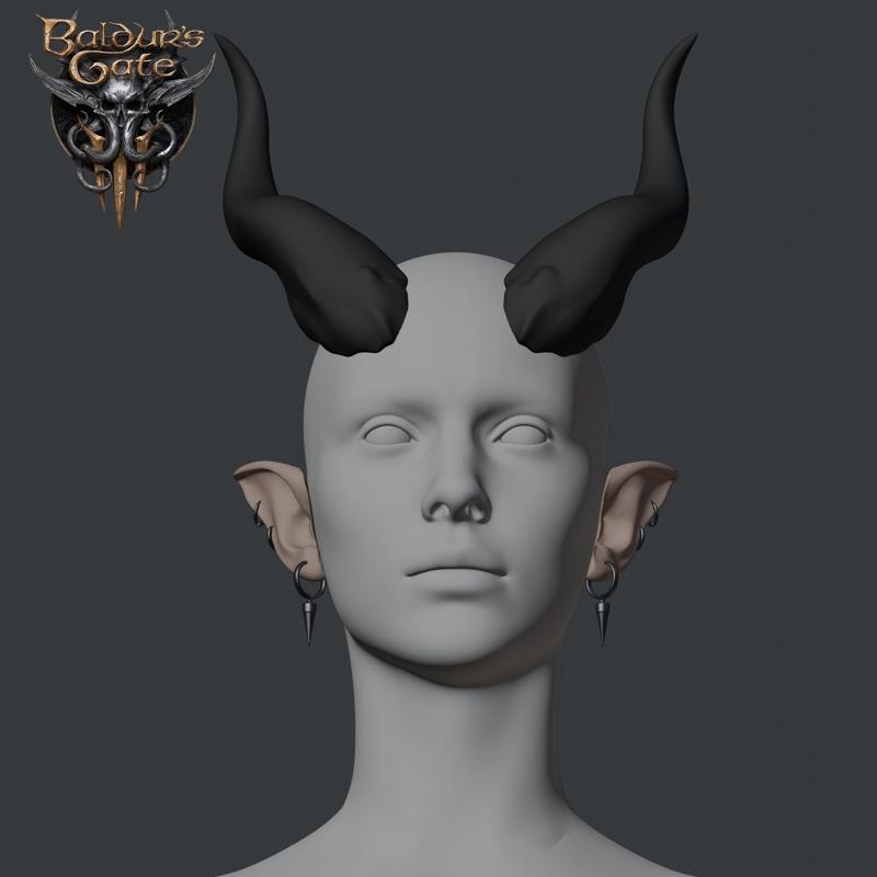 Baldur's Gate 3 TAV TIF F Wavemothers Horns And Ears Cosplay