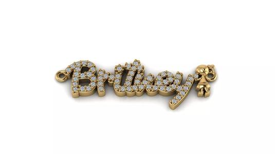 Custom Diamond Name Pendant BRITNEY