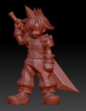 Cloud Strife Figure | Final Fantasy VII Detailed 3D Printable Model