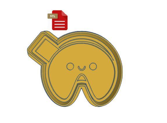 Kawaii Fortune Cookie Cookie Cutter and Stamp