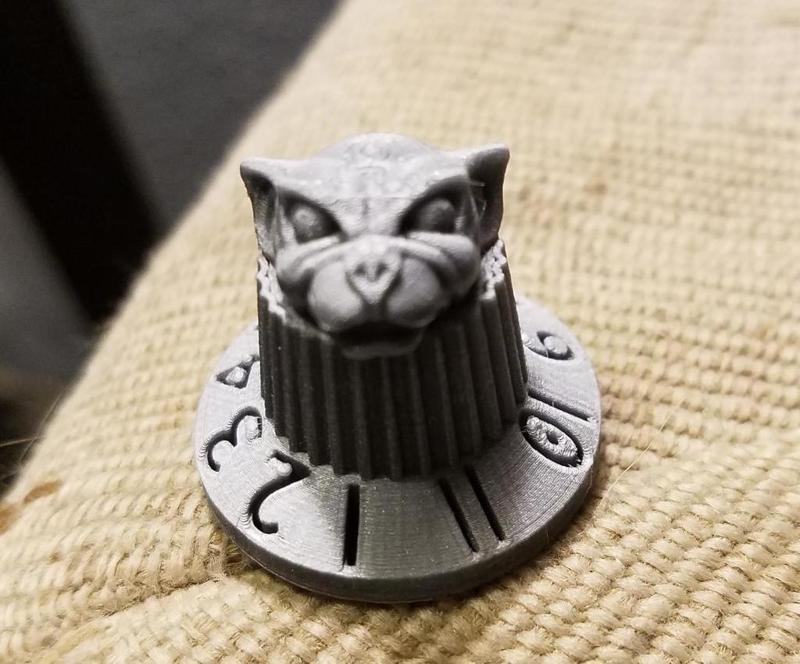 guitar / amp knob goes to 11 w/ Gargoyle head